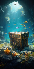 Underwater Treasure - obrazy, fototapety, plakaty