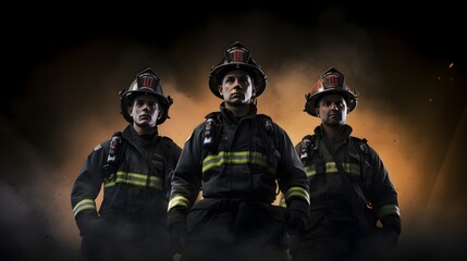 Fototapeta premium Mut und Entschlossenheit: Das Gesicht der Feuerwehr