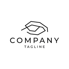 Abstract eye line icon outline logo design template