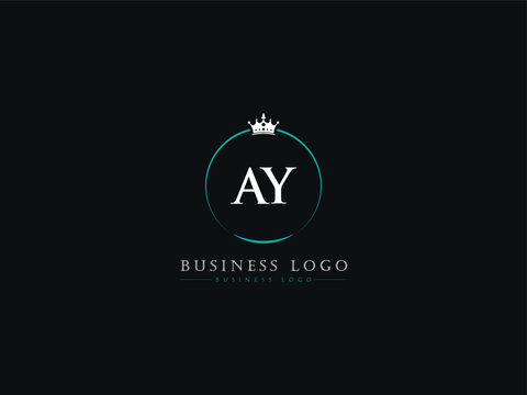 AY Modern Crown Logo, Minimal Luxury Ay a y Logo Icon Design For You