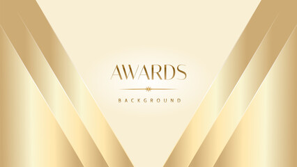 Pastel cream gold award graphic background. Modern glitter template sparkling elegant luxury premium corporate abstract design.