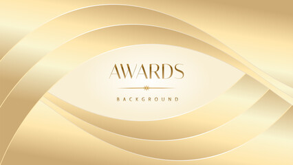 Pastel cream gold award graphic background. Modern glitter template sparkling elegant luxury premium corporate abstract design.