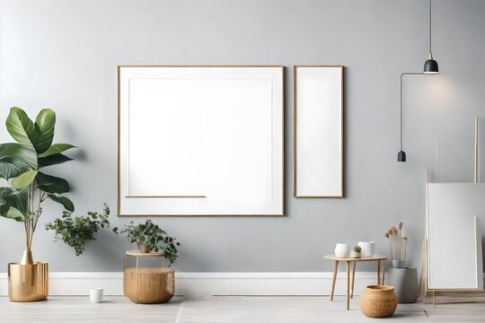 Mockup wall photo frame design, mockup wall design