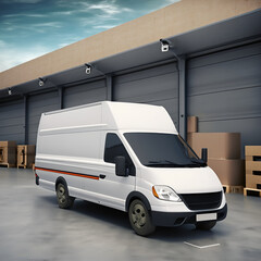 Fototapeta premium delivery van waiting to load in the company
