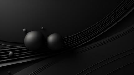 abstract background with black 3d spheres rubber bubbles stripe pattern on spheres