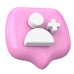 3D follow button. 3D illustration.