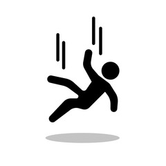 Falling person silhouette icon. Vector.