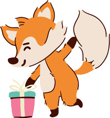 Fox . cute cartoon characters . Hand drawn style . PNG .
