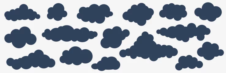 Deurstickers Thunderclouds set. There are clouds in the sky. Autumn dark clouds. Vector illustration. © Alex Darts