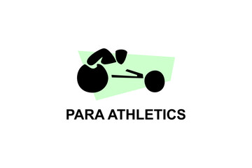 Para athletics sport vector line icon. Sprinter running in athletic track. sport pictogram, vector illustration.