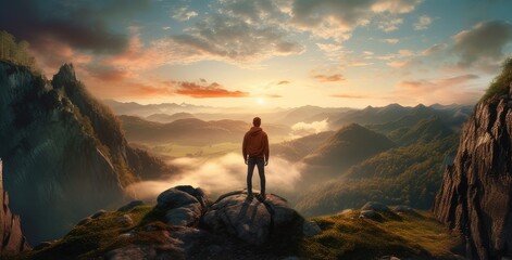 Fototapeta premium sunset in the mountains