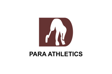 Para athletics sport vector line icon. Sprinter running in athletic track. sport pictogram, vector illustration.