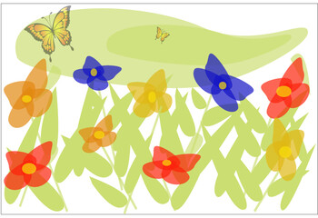 flowers and butterflies