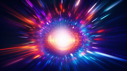 disco light explosion spiral light beam spotlight center vibrant color