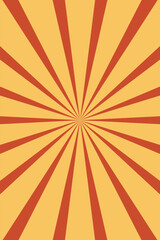 Retro background of sunbeams. Groove poster radial color rays explosion. Vector backdrop.