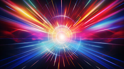 disco light explosion vibrant color spotlight center spiral light beam