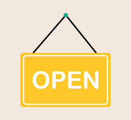 Open sign icon. Colorful vector illustration