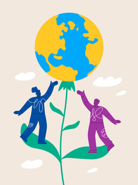 International Mother Earth Day. Environmental problems and environmental protection. Colorful vector illustration