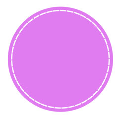 purple blank icon background with dash frame inside, blank circle label element design 