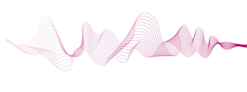 Abstract voice sound wave pattern element, Voice sound wave liens and audio technology background.
