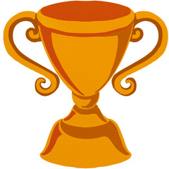 gold trophy cup.