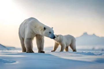 Foto op Canvas polar bear in the snow © Aansa
