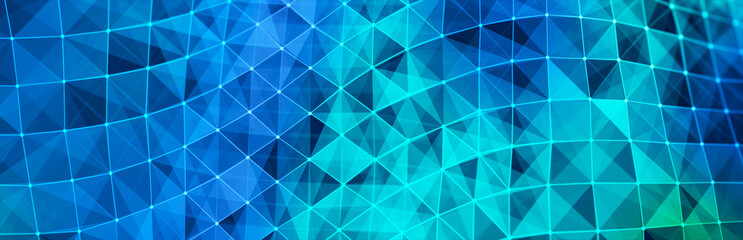 Abstract polygonal space with dots and lines. Triangular structure. Background concept for your design. 3d rendering.