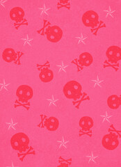 ロック_ドクロ＿背景_ピンク