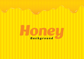 垂れる蜂蜜・バター・チーズ・オイル・マーマレード・インクのイラスト　黄色ストライプ地　A-03