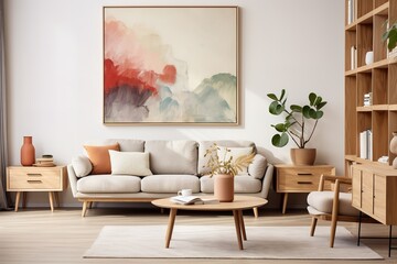 Modern living room design. Elegant home decor.