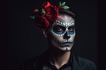 Happy Dia De Los Muertos Concept. Dia De Los Muertos Background. Dia De Los Muertos Theme. Generative Ai