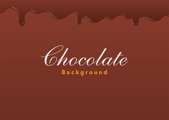 垂れるチョコレート・ソース・醤油・絵の具・ペンキ・インクのイラスト　茶色地　A-02