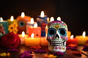 Happy Dia De Los Muertos Concept. Dia De Los Muertos Background. Dia De Los Muertos Theme. Generative Ai