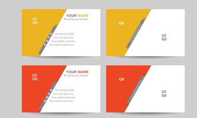 Professional modern double sided  business card design template. Flat range business card animation,  vector file layout template