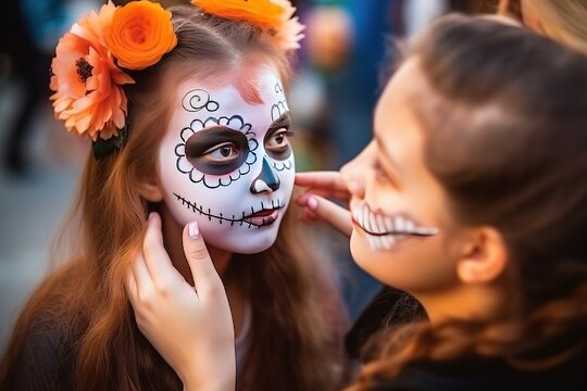 Happy Dia De Los Muertos Concept. Dia De Los Muertos Background. Dia De Los Muertos Theme. Generative Ai