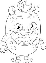 Monster Alien Cute Cartoon Funny Character Mascot
