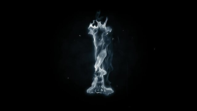 Smoky disappearing letter isolated on black background