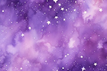 Fototapeta na wymiar star sparkling purple Watercolor Background 