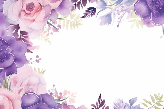 Many flower frames lack watercolor purple background 