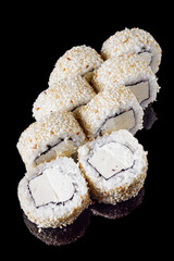 sushi roll with sesame tofu and Philadelphia cheese