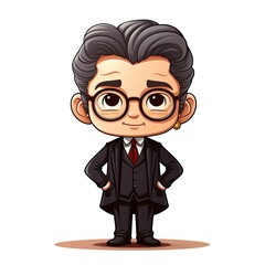 Cute Cartoon Lawyer  isolated on a white background