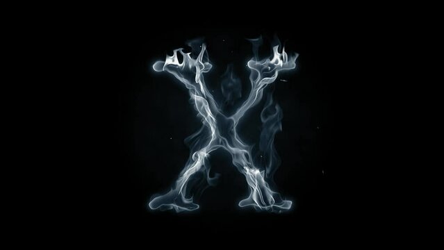 Smoky disappearing letter isolated on black background