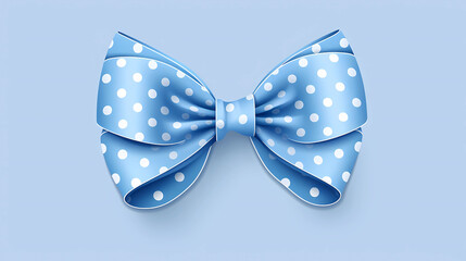 Hand drawn cartoon beautiful blue bow illustration
