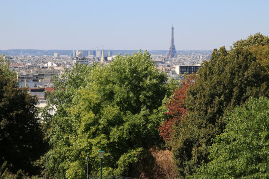 Paris - Parc de Belleville - Tour Eiffel