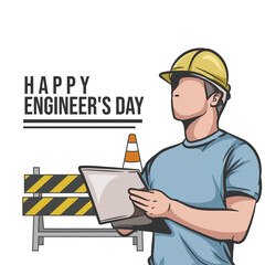 illustration of Happy Engineer's day banner