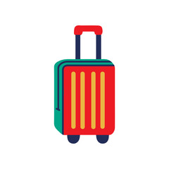 Suitcase Flat Style Icon. Cartoon Vector Illustration