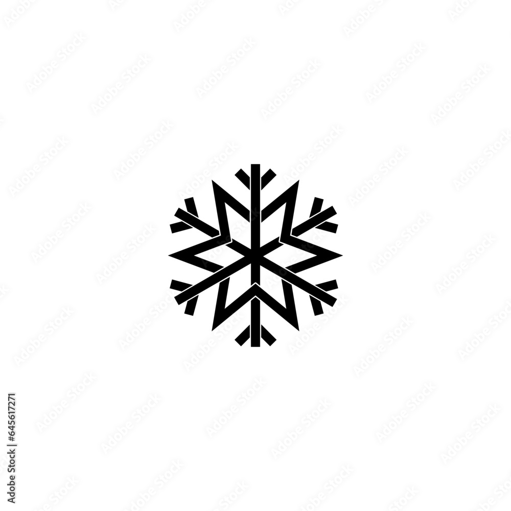 Poster snowflake logo. snowflake icon isolated on white background