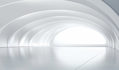 white open space interior with minimalistic design elements