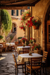 Fototapeta na wymiar An Italy restaurant quiet and nobody