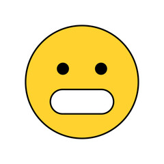 Vector flat emoticon reaction on white background